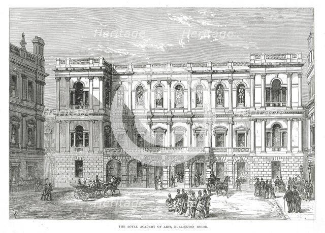 The Royal Academy of Arts, Burlington House; probably from The Illustrated London News, [July 1869]. Creator: Unknown.