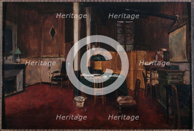 Editorial hall at Journal des Debats, 1889. Creator: Jean Beraud.