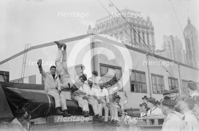 On Amiral Aube, 1917. Creator: Bain News Service.