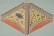 Designs for the painted decoration of a vaulted ceiling, 1830-97. Creators: Jules-Edmond-Charles Lachaise, Eugène-Pierre Gourdet.