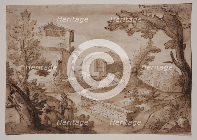 Landscape with Barn and Stable, c.between 1614 and 1616. Creator: Remigio Cantagallina.