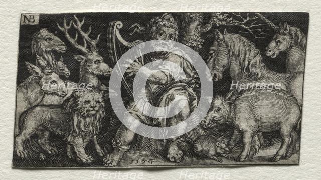 Orpheus Charming the Animals, 1594. Creator: Nicolaes de Bruyn (Netherlandish, 1571-1656); A. van Londerseel.