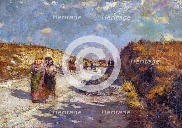 Market day, Rome, c1880. Creator: Girolamo Pieri Nerli.