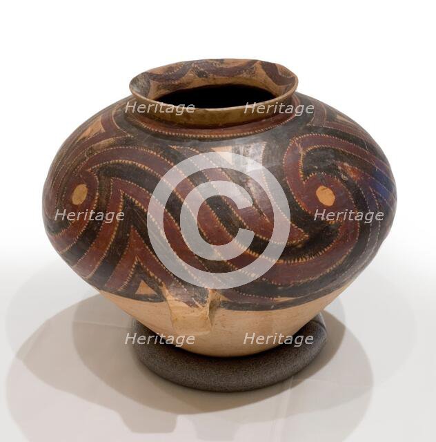 Storage jar with spiral wave design, about 2600-2300 B.C.E.. Creator: Unknown.