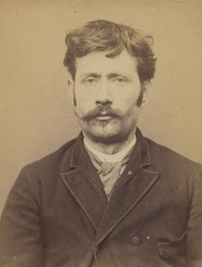 Anacléto. Joseph, Jean-Baptiste. 36 ans, né le 14/7/57. Coiffeur. Anarchiste. 16/3/94., 1894. Creator: Alphonse Bertillon.