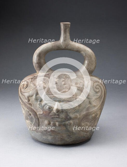 Vessel with Sculpted Head Formed by Two Masks, 100 B.C/A.D. 500. Creator: Unknown.