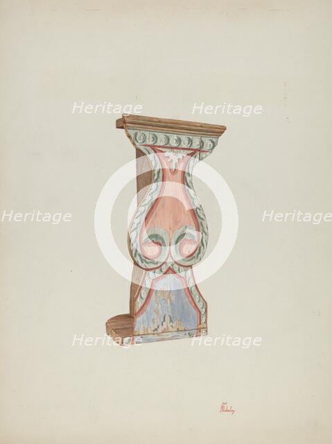 Painted Wall-stand for Flowers, etc., 1939. Creator: Hal Blakeley.