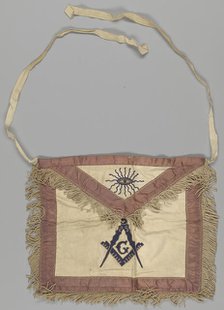 Leather Masonic apron owned by H.C. Anderson, mid 20th century. Creator: Unknown.