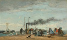 Jetty and Wharf at Trouville, 1863. Creator: Eugene Louis Boudin.