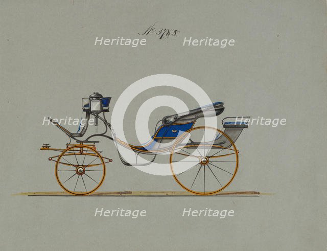 Design for Cabriolet or Victoria, no. 3785, 1882. Creator: Brewster & Co.