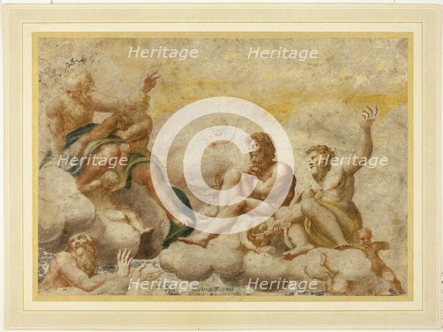 Saint Peter and other Seated Apostles, with Saint John the Evangelist Below, n.d. Creators: Correggio, Unknown.