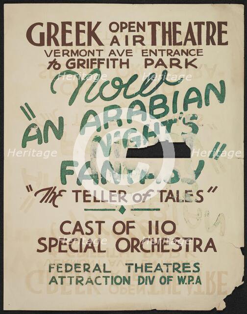 An Arabian Nights Fantasy, Los Angeles, 1936. Creator: Unknown.