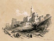 The Tower of David, Jerusalem, Israel, 1855.Artist: David Roberts