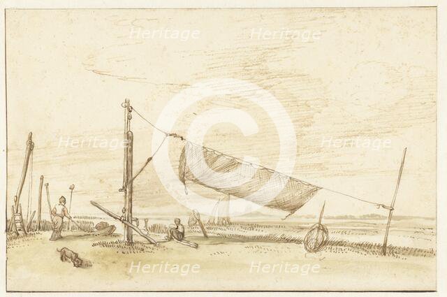 Two fishermen on the waterfront (the IJ?), 1640-1677. Creator: Anthonie van Borssom.