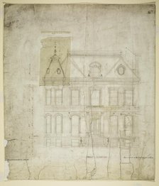 Peter Schuttler II House, Chicago, Illinois, Front Elevation, c. 1873-74. Creator: Bauer & Loebnitz.