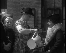 Dutch Refugees Having Tea at  a Reception Centre in the United Kingdom, 1940. Creator: British Pathe Ltd.