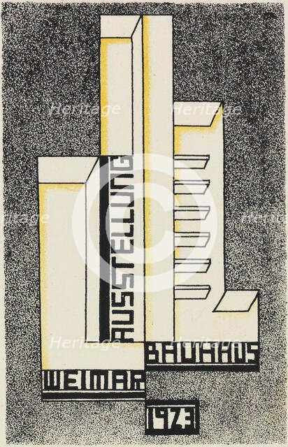 Ausstellung Bauhaus Weimar (Bauhaus exhibition). Postcard , 1923. Creator: Molnar, Wolfgang (1897-1945).