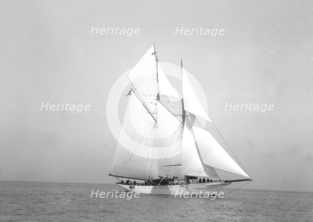 The 140 ft schooner 'Heartsease' under sail. Creator: Kirk & Sons of Cowes.
