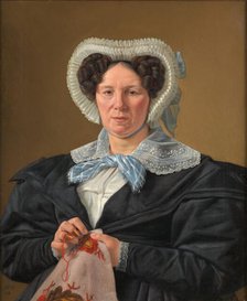 The Artist's Mother, Frederikke Eleonore Cathrine Rorbye, née Stockfleth, 1834. Creator: Martinus Rorbye.