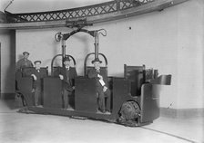 Monorail Subway, Capitol To Senate, The Car - Senators Swanson And Townsend As Passengers, 1916. Creator: Harris & Ewing.