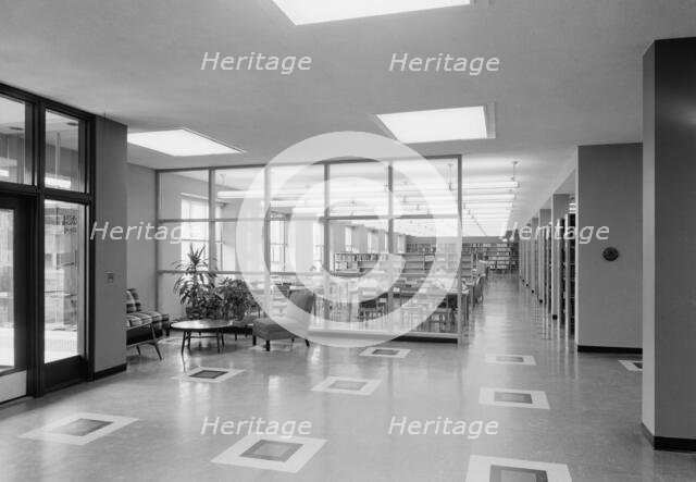 Goucher College, Towson, Maryland. Library interior I, 1953. Creator: Gottscho-Schleisner, Inc.