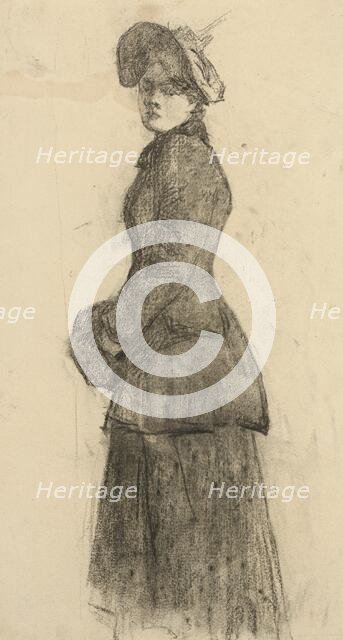 Study of a Lady with a Muff, 1888-1893. Creator: Akos von Aranyossy.