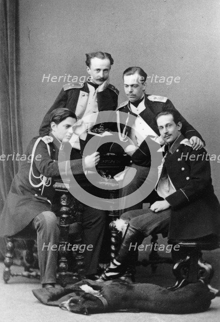 Grand Dukes Alexander Alexandrovich and Vladimir Alexandrovich of Russia, c1870-c1875(?). Artist: Sergei Levitsky