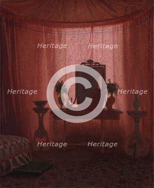 A Bedroom in Bernstorff Palace near Copenhagen, ca. 1845. Creator: Johan Vilhelm Gertner.