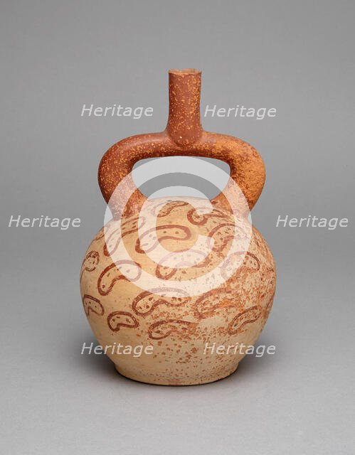 Stirrup Spout Vessel Depicting Diagonal Rows of Peanuts, A.D. 250/500. Creator: Unknown.