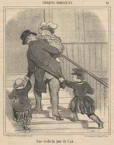 Une visite du jour de l'an, 19th century. Creator: Honore Daumier.