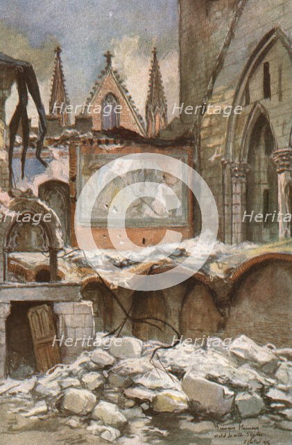 ''Interieur de l'Hotel de Ville d'Ypres.', c1915. Creator: Francois Flameng.