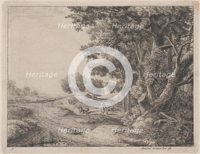 A Peasant with a Shovel, 17th century. Creator: Anthonie Waterloo.