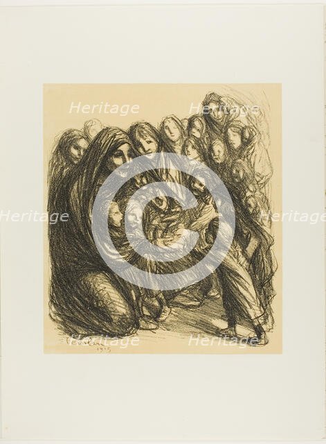 For the Daughters of Soldiers Killed on the Field of Honor, plate thirteen from Actualités, 1915. Creator: Theophile Alexandre Steinlen.