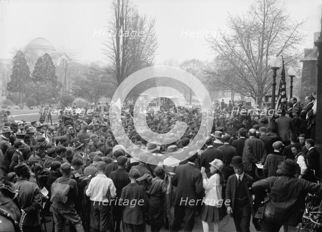 Boy Scouts, at Department of Agriculture, 1917. Creator: Harris & Ewing.