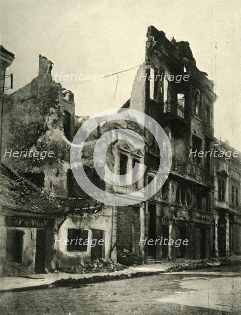 Bombed buildings in Belgrade, Serbia, First World War, October 1915, (c1920). Creator: Unknown.