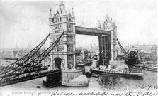 Tower Bridge, London, 1903.Artist: Valentine