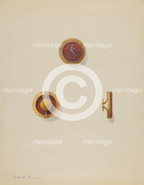 Cuff Buttons, c. 1936. Creator: John H. Tercuzzi.