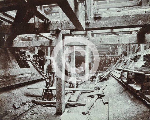 The Rotherhithe Tunnel under construction, London, March 1905. Artist: Unknown.