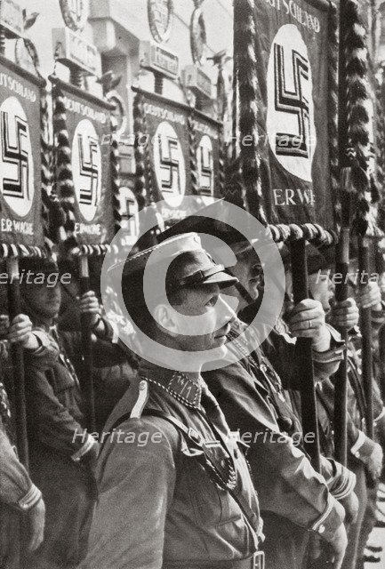 SA stormtroopers on parade, Germany, c1929-1931. Artist: Unknown