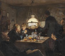 Company in evening lighting, 1886. Creator: Laurits Andersen Ring.