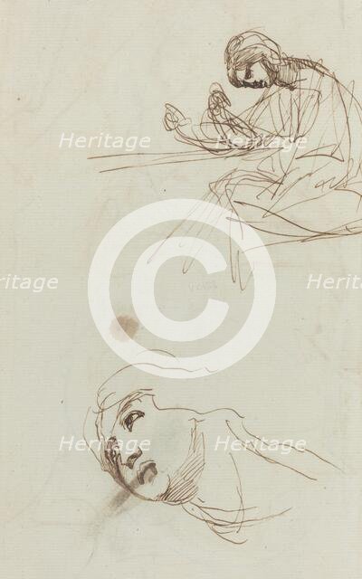 Figure Studies [verso], 1780s. Creator: George Romney.