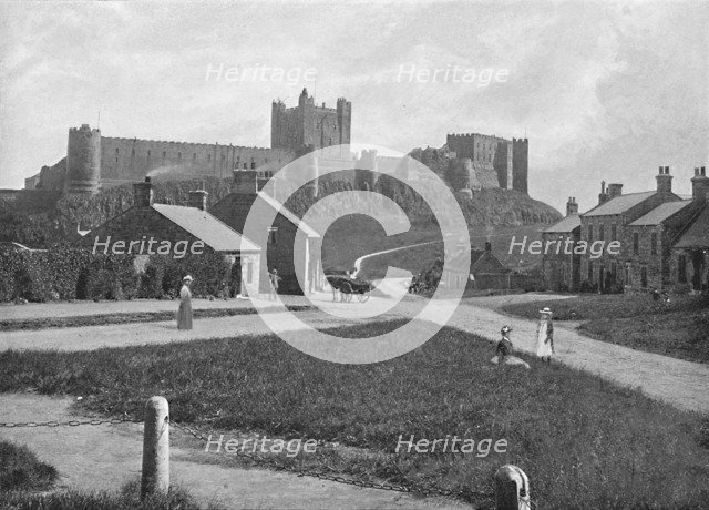 'Bamborough Castle, from the village', c1896. Artist: Unknown.
