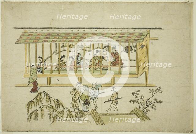 A House of Courtesans, from the series "The Appearance of Yoshiwara", c. 1681/84. Creator: Hishikawa Moronobu.