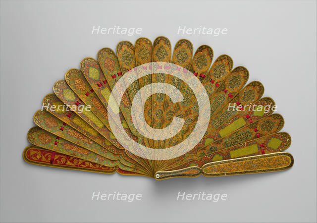 Fan with Poetic Verses, Iran, dated A.H. 1301/A.D. 1883-84. Creator: Unknown.