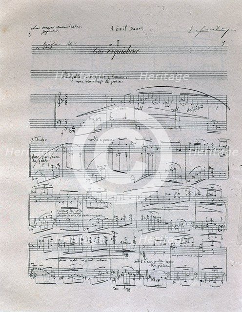 First page of the piano suite Goyescas (The Majos in love), by Enrique Granados, autographed manu…