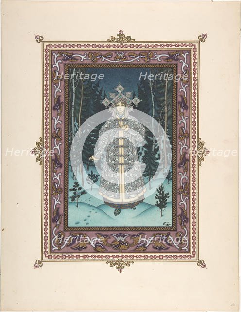 Illustration for the Fairy tale Snegurochka, c. 1925. Artist: Zvorykin, Boris Vasilievich (1872-after 1935)