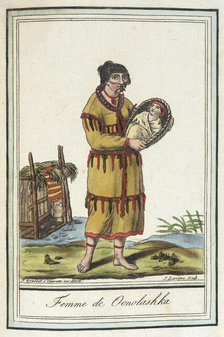 Costumes de Différents Pays, 'Femme de Oonolashka', c1797. Creators: Jacques Grasset de Saint-Sauveur, LF Labrousse.