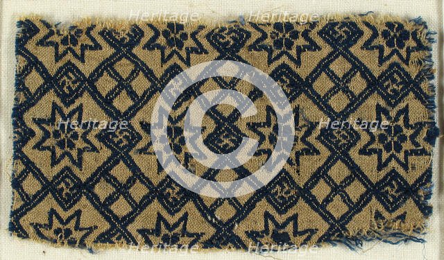 Textile with Stars and Swastika, German, 15th century. Creator: Unknown.