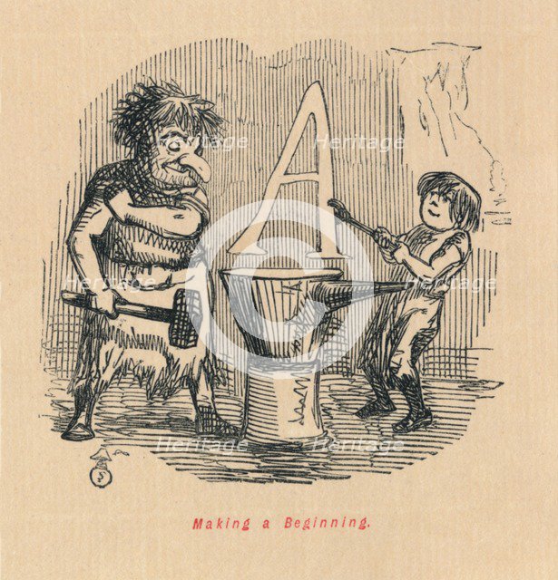 'Making a Beginning', c1860, (1860). Artist: John Leech.