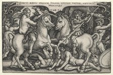 The Labors of Hercules: Hercules Abducting Iole, 1544. Creator: Hans Sebald Beham (German, 1500-1550).